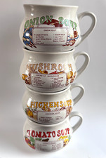 Set of 4 Vintage 70s/80s Ceramic Soup Bowls with Handles – Retro Recipe Mugs
