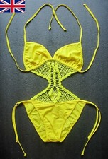 Neon yellow crochet monokini - neon,