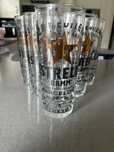 Estrella damn beer glasses - damn, x6