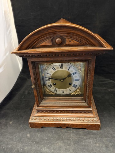 Antique german oak mantel - antique,
