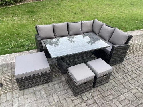 Fimous dark grey mix rattan - grey,