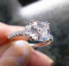 Diamonique Ring Asscher Cut