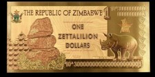 Zimbabwe dollars gold - dollars, foil