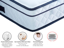 3ft Pocket Spring Mattress with Coolmax Knitted Cover Memory Comfort | Clearance