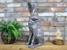 Large silver sitting - sitting, hare