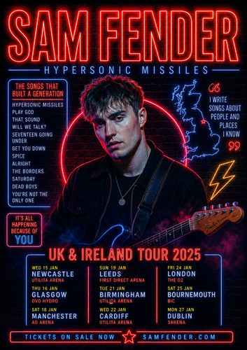 Sam fender neon music concert - sam,