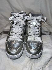 Osiris NYC 83 SLM Silver White "Bling" Sequins Women's shoes Sz 9 Hi-tops