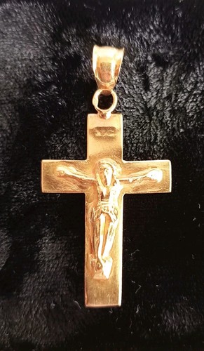 Vintage 24kt gold crucifix - gold,