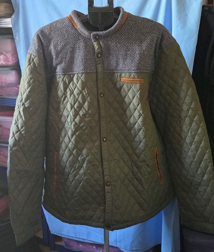 Men quilted jacket green - quilted,