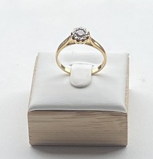 18ct  Yellow Gold Diamond Solitaire Ring 0.22ct Size M 1/5 illusion Setting