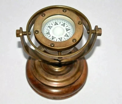 Antique brass nautical - , gimbal