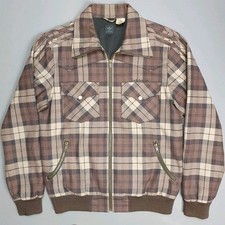 Adidas Men's Tartan Plaid Tracksuit Jacket Track Top Retro Brown Medium / 50