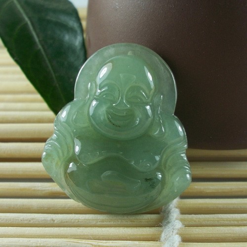 Handcrafted jade happy buddha - jade,
