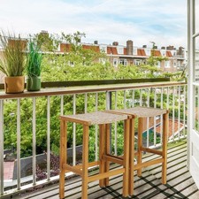 76cm Height Set of 2 Outdoor Bar Stools Bar Chairs Patio High Stools Set