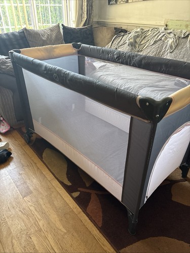 Travel cot bed grey and - travel,