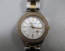 Michael Kors MK-5584 Watch Womens Analog Quartz Two Tone Bling *NEEDS BATTERY*