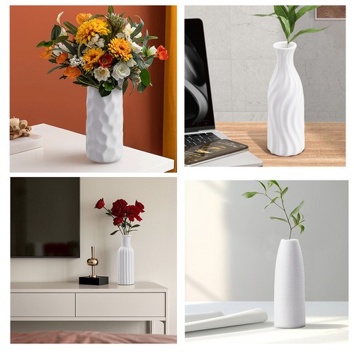 Multi shape white flower vase - multi,