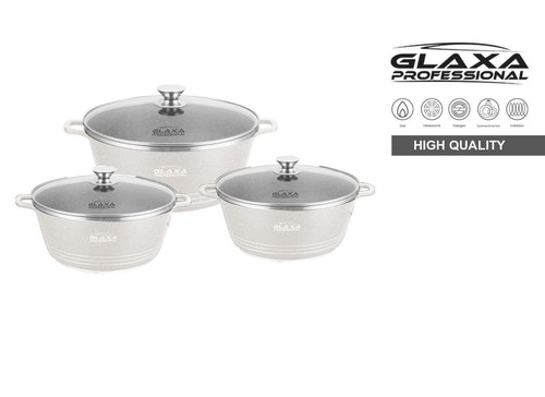 3pc marble coated - marble, cookware