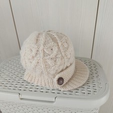 Cream Wool Baker Boy Cap