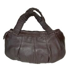 Furla Italy Leather Bag, Snug Shoulder, Dark Brown, Pleated/Ruched Style