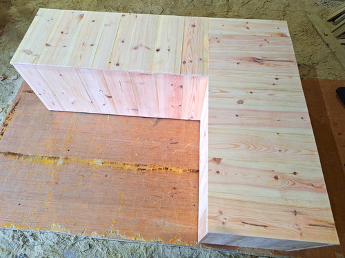 Light wood shaped - light, corner
