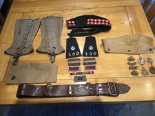 ww2 militaria job lot.Glengarry.Side cap.Lee Enfield.shoulder titles.Police.etc.