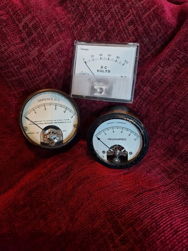 Vintage indicator meter old - 3x,