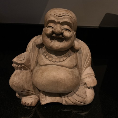 Laughing sitting buddha wood - buddha,