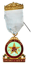 Vintage Old Masons Masonic GLMMM Constancy & Faith Lodge 33 Enamel Jewel Medal