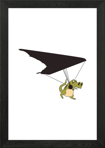 Hang gliding dinosaur framed - gliding,