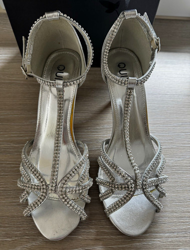 Quiz silver rhinestone strappy - silver,
