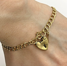 Heart lock bracelet - lock, gold