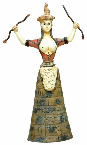 Minoan snake goddess 16th - minoan,