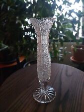 Vintage-Bohemia Hand Cut Lead Crystal Vase Czech Republic 20.5cm 