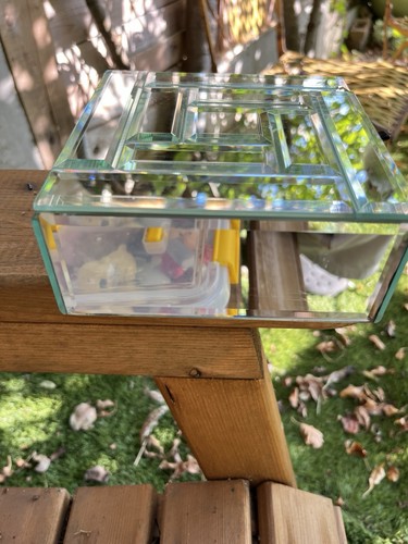 Vintage bevelled mirror - vintage, glass