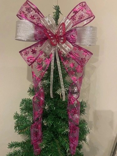 Pink silver christmas tree - pink,