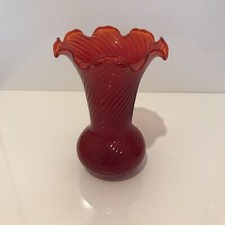 Vintage Italian Red  Swirl Art Glass Vase Beautiful , Glass Vase for Gift#2 
