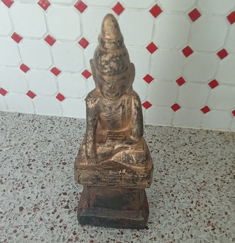 Carved wooden buddha - wooden,
