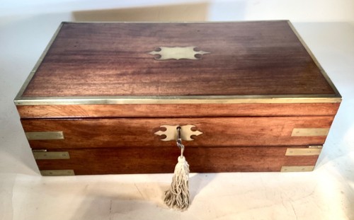 Antique hardwood brass bound - antique,