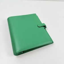 Filofax A5 Finsbury Green Leather Pocket Organiser Notepad Planner Rare Inserts