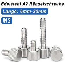 M3 Knurled Thumb Screws A2