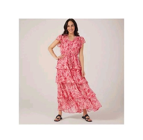 Malissa chiffon frill maxi - chiffon,