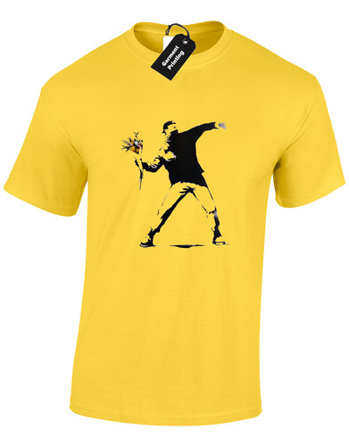 Throwing flowers banksy mens - throwing,