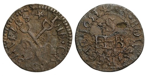 17th century farthing token - 17th,