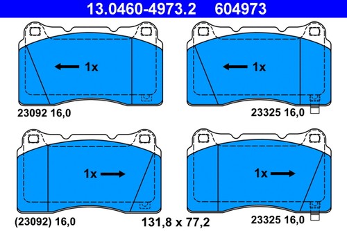Front brake pad set disc - pad,