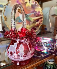 FENTON SMALL CRANBERRY BASKET