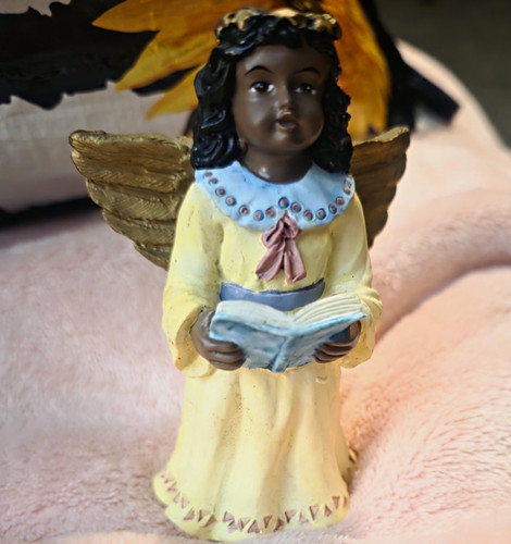 Multicolor painted resin angel - painted,