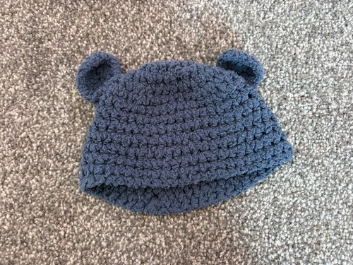 Handmade blue teddy bear hat - teddy,