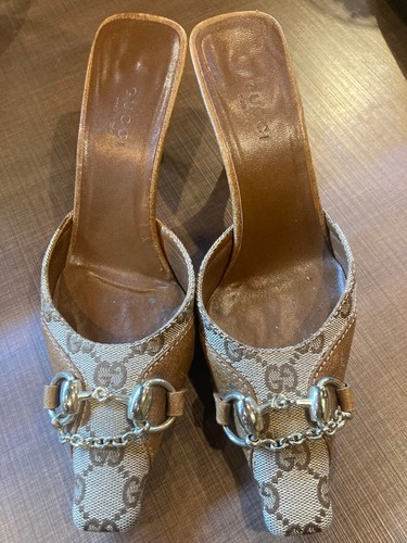 Gucci vintage horsebit mules - gucci,