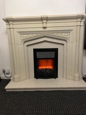 Marble Fireplace Surround and Hearth with Electric fire.